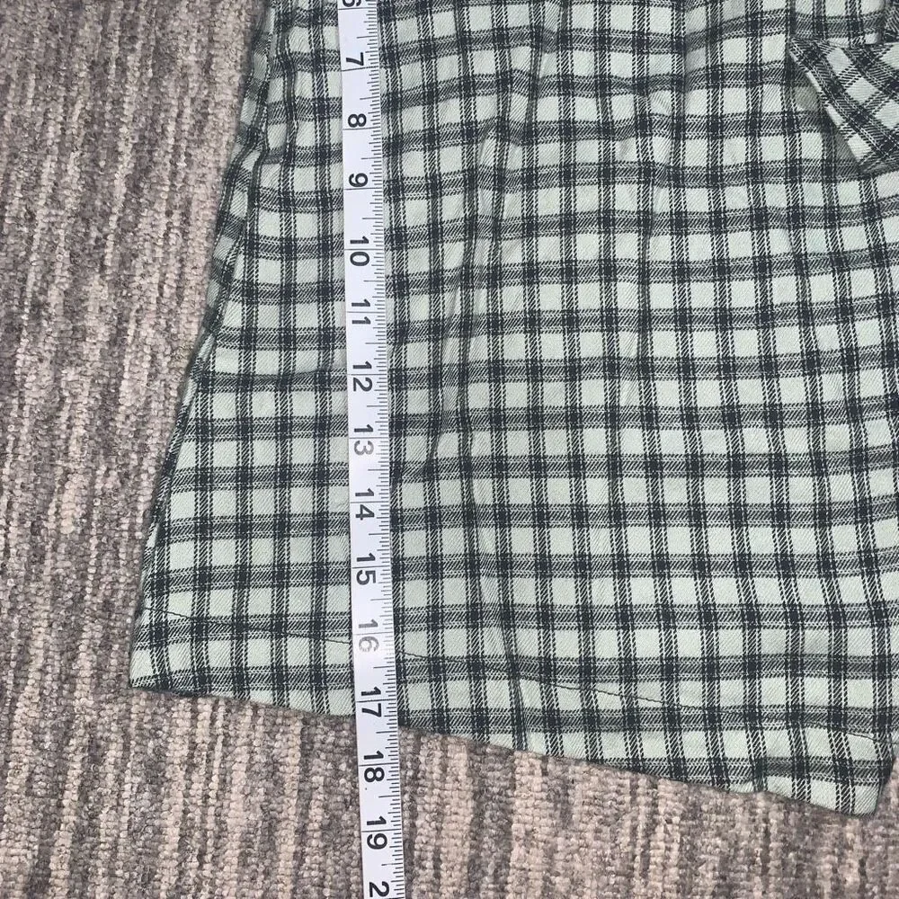Copper Key Womens Size XL Wrap Skirt Green Black Plaid Side Tie Zip‎ Closure NWT